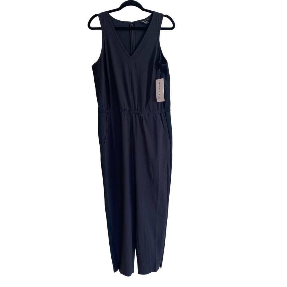 NWT ATHLETA Brooklyn Jumpsuit Black Women's 12 Pockets Comfort Stretch MSRP$129 - Picture 2 of 16